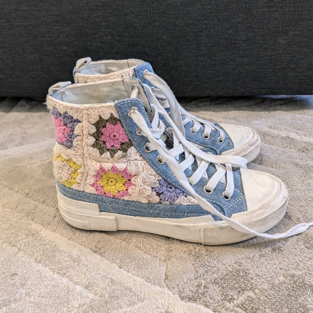Ash Goa denim crochet sneakers size 37 GUC